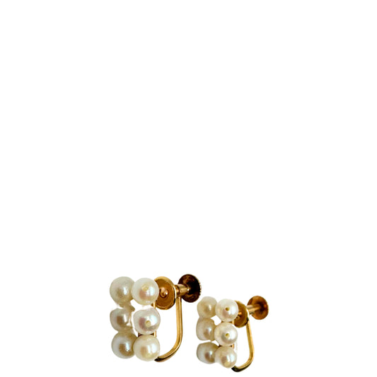 No Brand <br> K18 Pearl Earrings