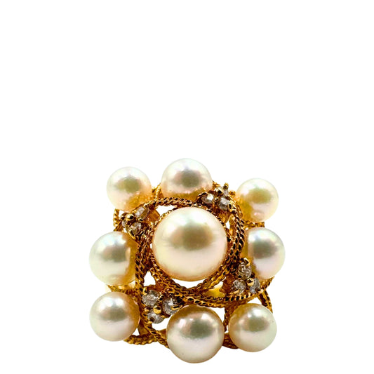 No Brand <br> K18 Ring Pearl D0.24