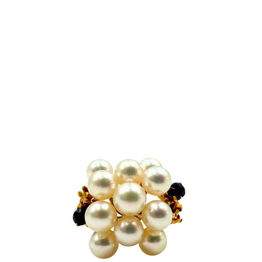 No Brand <br> K18 Pearl Ring
