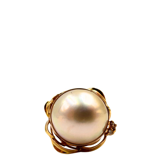 No Brand <br> K18 Ring Pearl D0.05