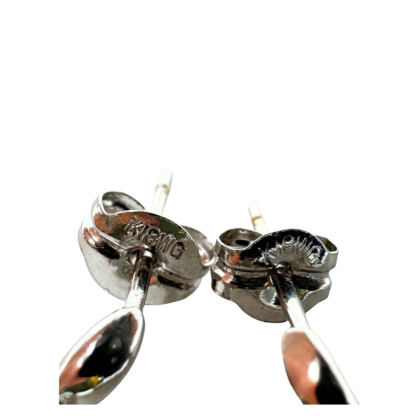 No Brand <br> K18WG Earrings R0.26 0.34 D0.12 0.12
