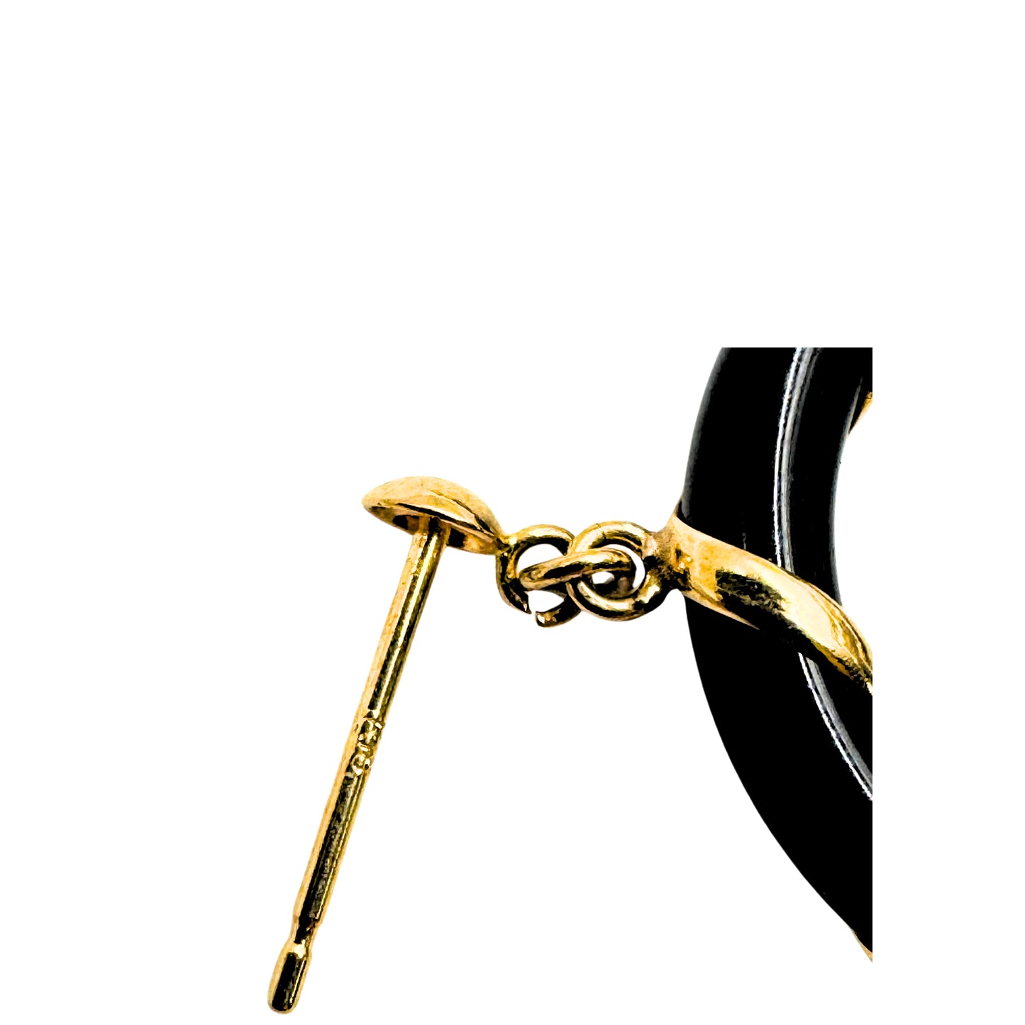 No Brand <br> K18 Onyx Earrings