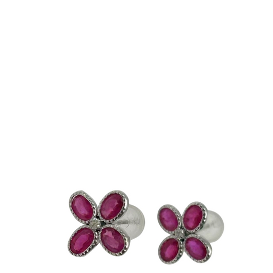 No Brand <br> K18WG Earrings R0.70 0.78 D0.10 0.1