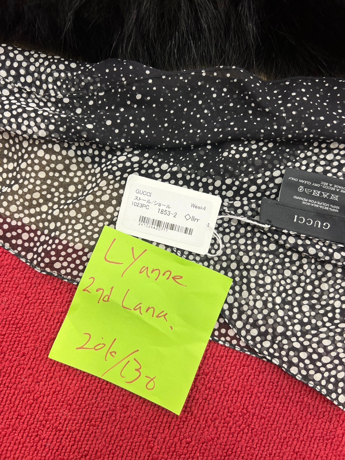 Gucci with fur scarf