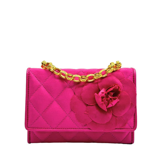 CHANEL <br> Camelia Nylon Shoulder Bag