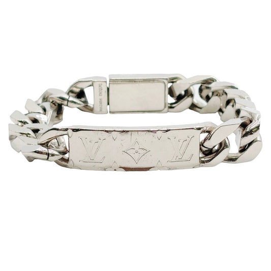 LOUIS VUITTON<br> Bracelet Chaîne Monogramme Argent