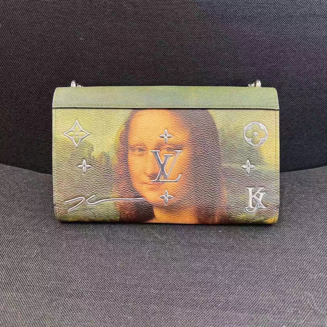 CHRISTIAN DIOR<br> Jeff Koons Da Vinci Print Chain Wallet