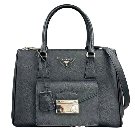 PRADA <br> Saffiano Leather Front Pocket 2way Bag
