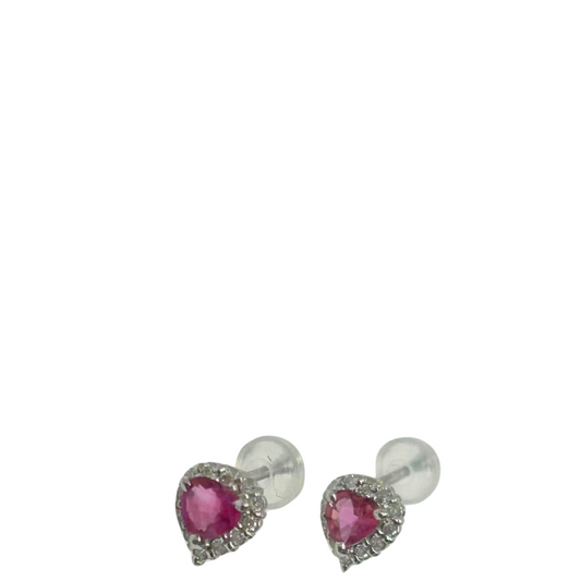 No Brand <br> K18WG Earrings R0.22 0.24D0.05 0.05