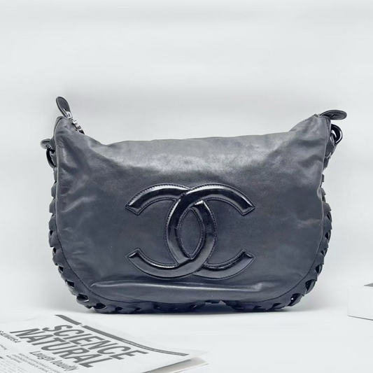 CHANEL<br>Lambskin Plastic Chain bag Black