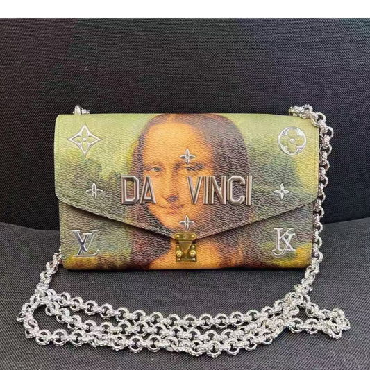 CHRISTIAN DIOR<br> Jeff Koons Da Vinci Print Chain Wallet