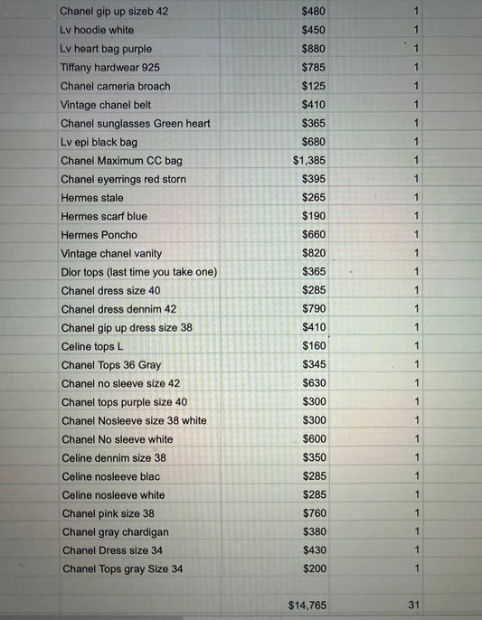 Your select 31items