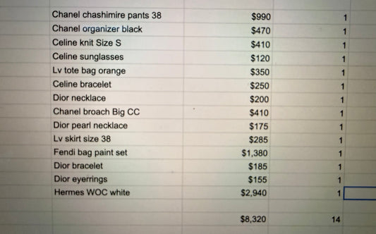 your select 14items