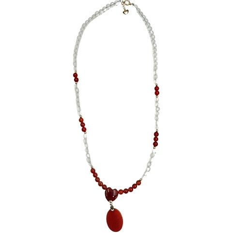 k18 necklace Cameo Red coral 40cm 11.4g