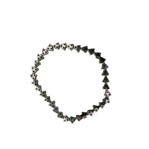 pt900 Bracelet Emerald 3.77ct Diamond 2.41ct 17.4g