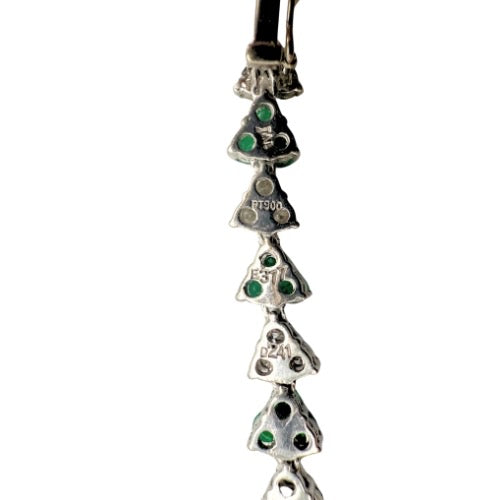 pt900 Bracelet Emerald 3.77ct Diamond 2.41ct 17.4g