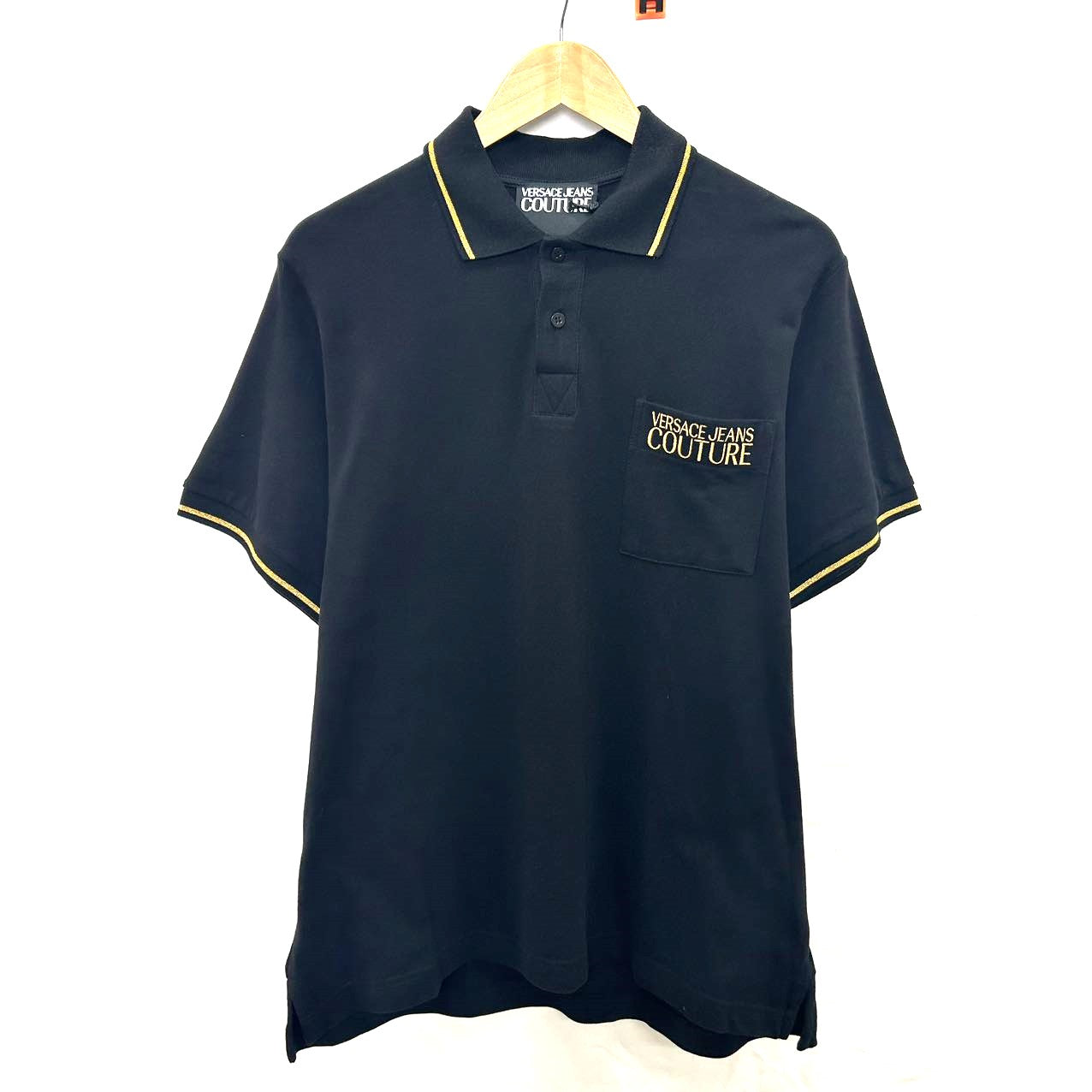 VERSACE<br>Gold Logo Polo Shirt