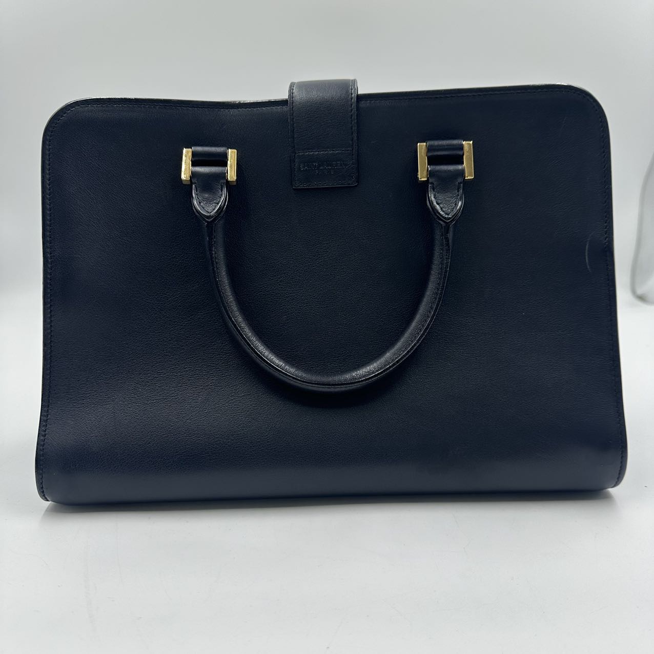 Heiliger Laurent<br> Cabas Tasche aus Leder Schwarz