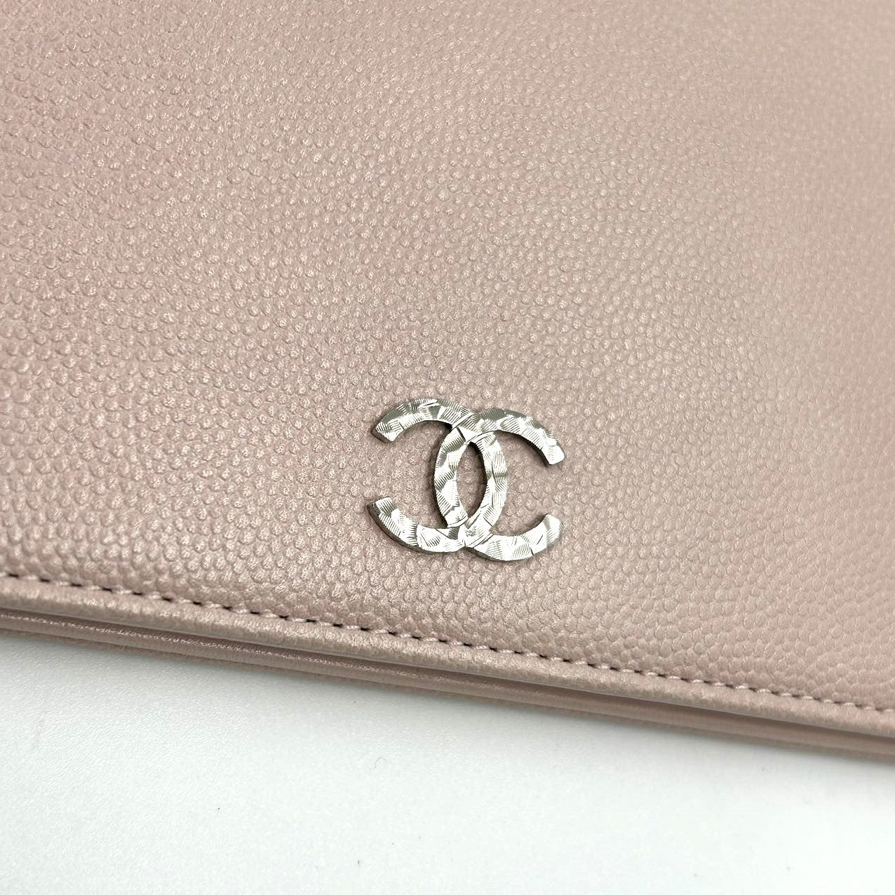 CHANEL<br> Caviar Skin Long Wallet Pink