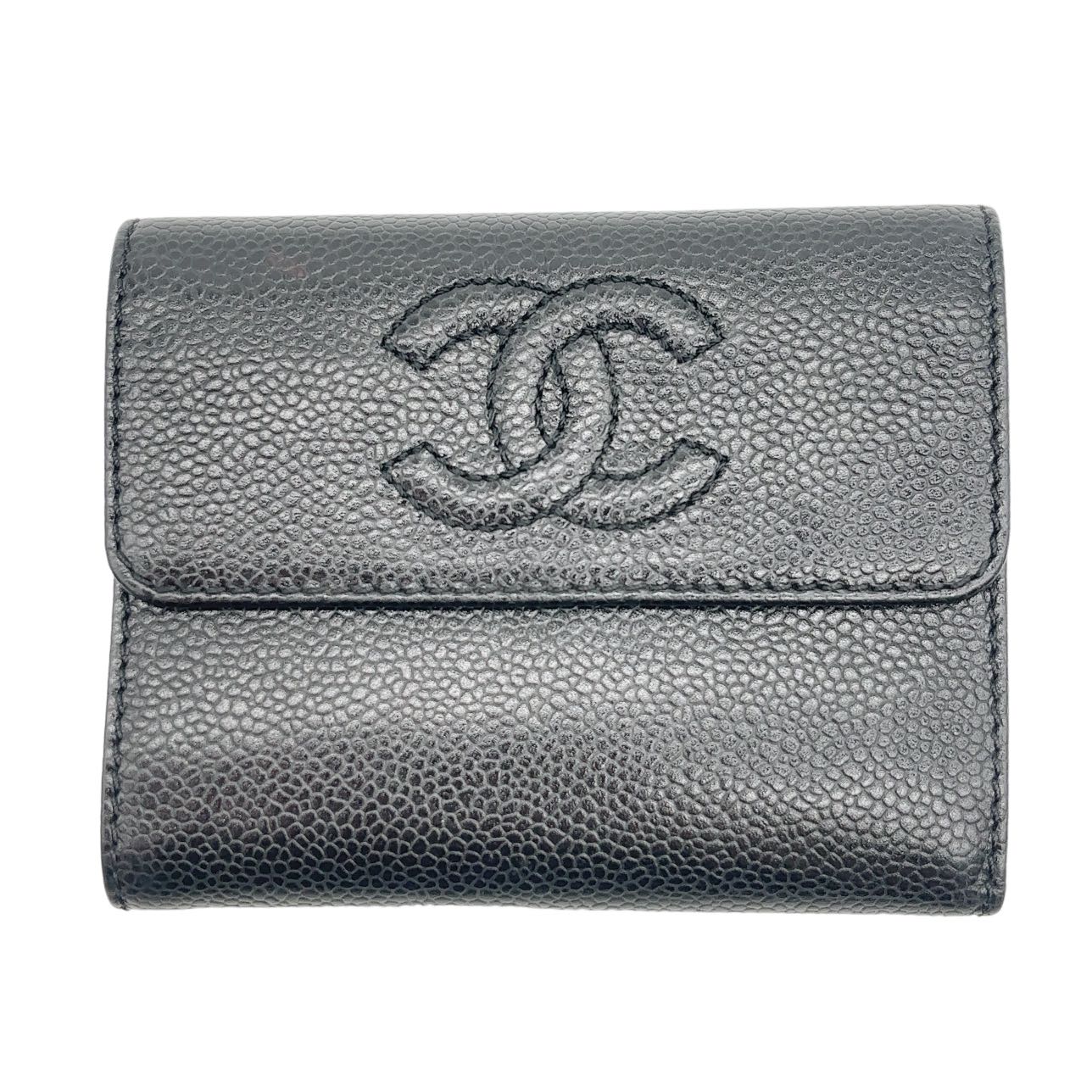 CHANEL <br> Caviar Skin Bifold Wallet