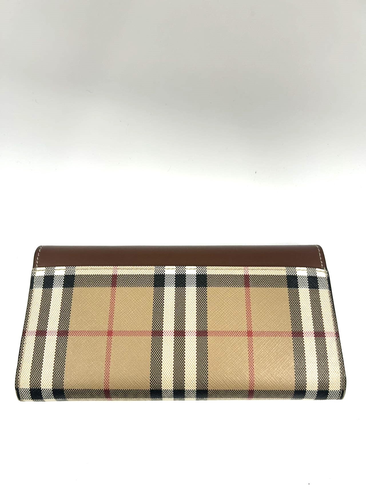 BURBERRY<br>Check and Leather Long Wallet 8057973