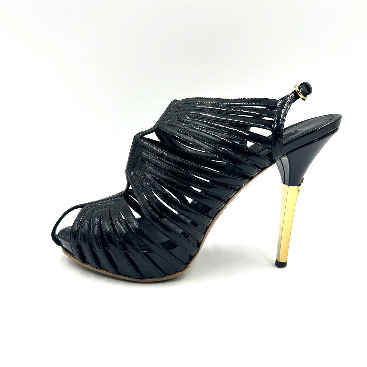 LOUIS VUITTON<br>Patent Leather Strappy Sandals