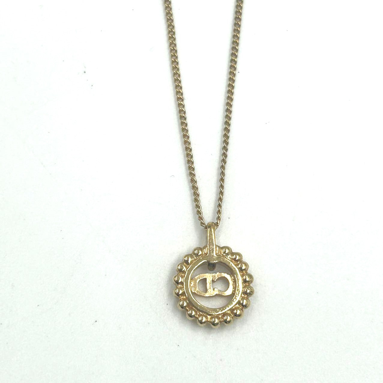 CHRISTIAN DIOR<br>Circle Logo Necklace