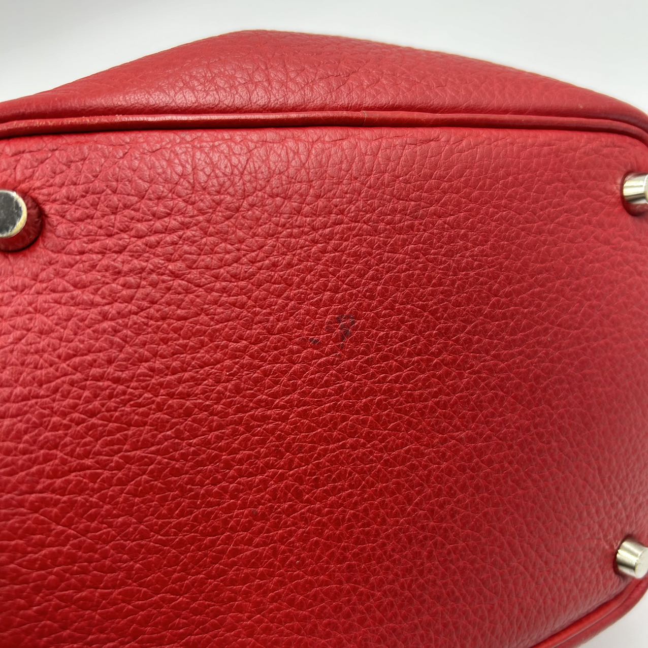 HERMES<br>Picotin Taurillon Clemence Red "H" stamp