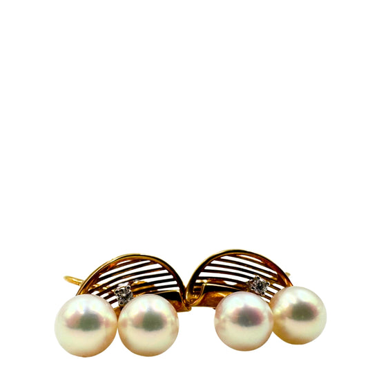 MIKIMOTO <br> K18 Earrings Pearl 6mm