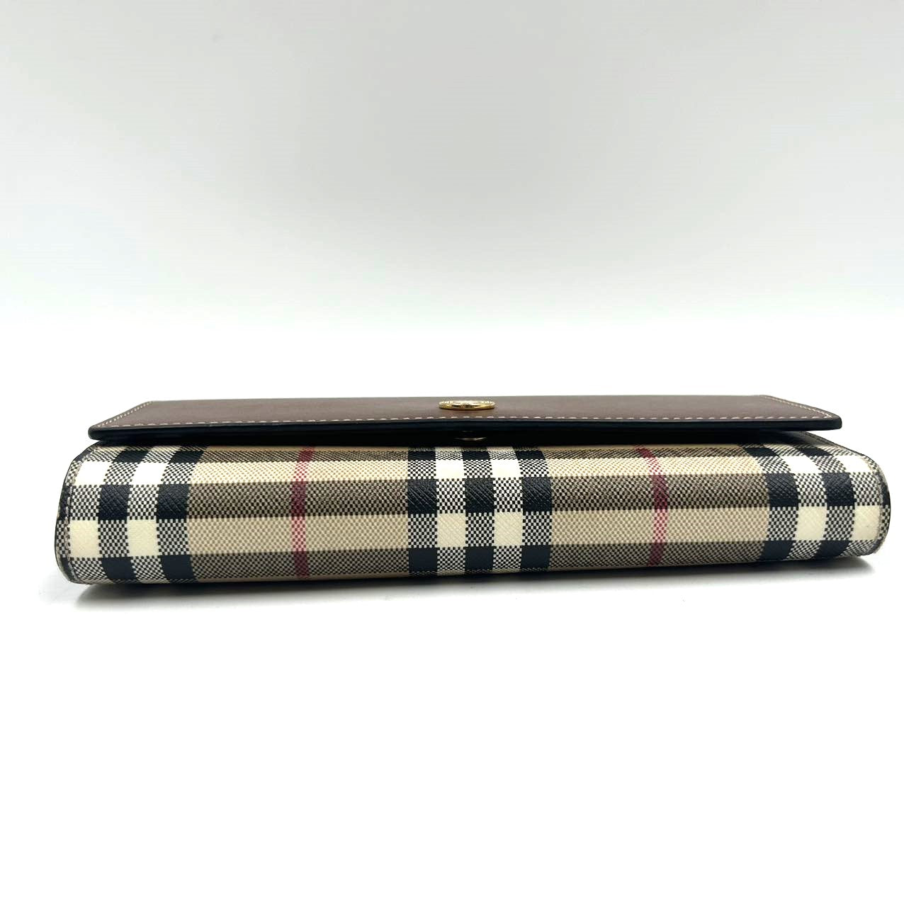 BURBERRY<br>Check and Leather Long Wallet 8057973