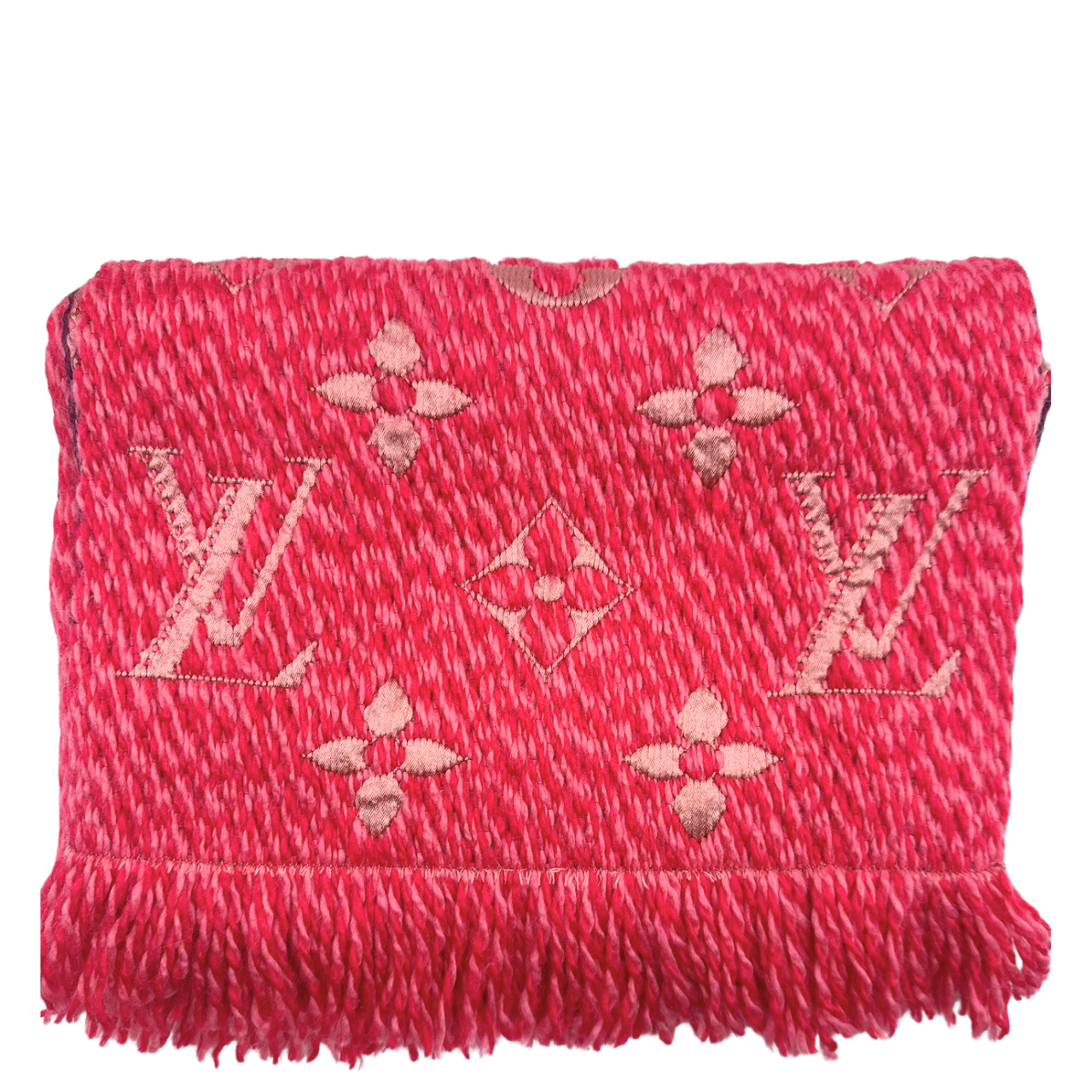 LOUIS VUITTON<br>Logo Wool Silk Scarf