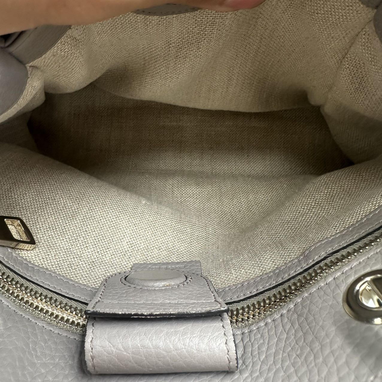 GUCCI<br>Bamboo 2way Hand Gray Leather