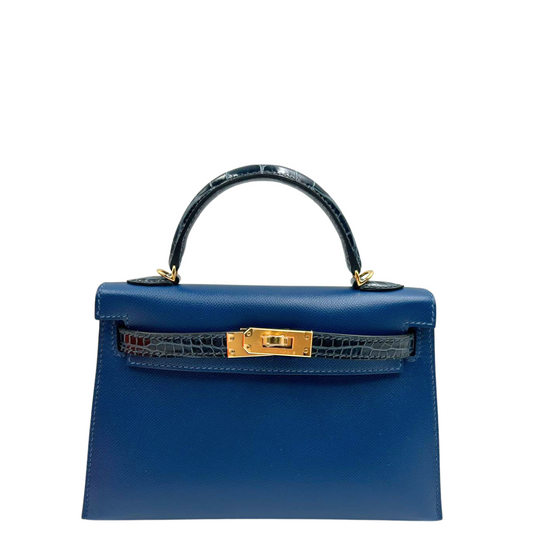 HERMES<br>Mini Kelly 2 Touch 2WAY Blue Saphir Bag