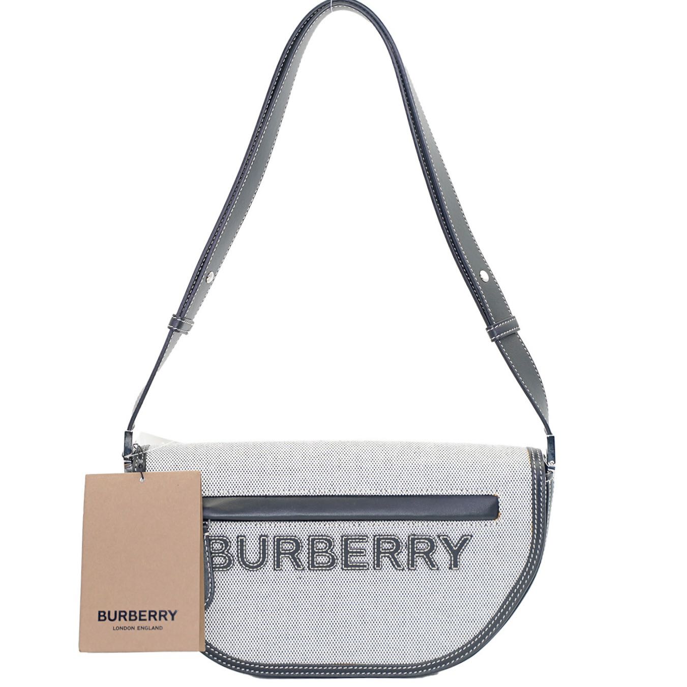 BURBERRY<br> Sac en toile cousu avec logo Olympia