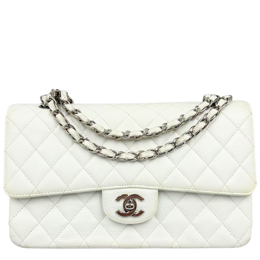 CHANEL <br>Matelassé-Schultertasche mit doppelter Klappe und Kette