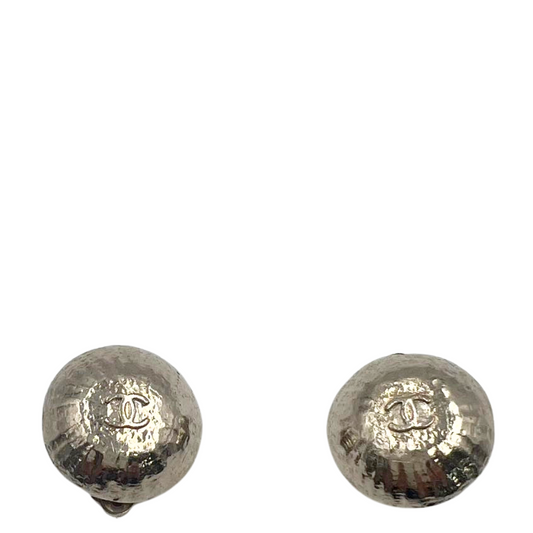 CHANEL<br>Co Co Mark Earrings Silver