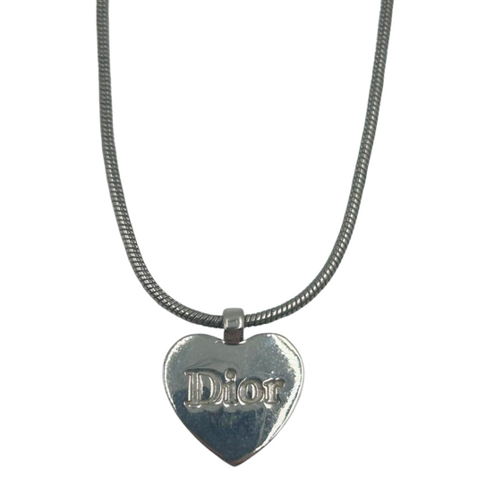 CHRISTIAN DIOR<br>Logo Heart Necklace