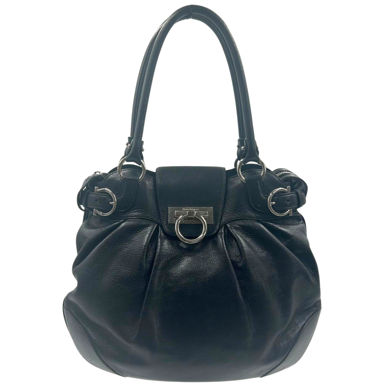 FERRAGAMO<br>Gancini Leather Hand Bag