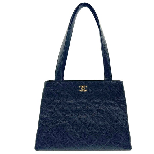 CHANEL<br>Co Co Mark Caviar Skin Tote Bag