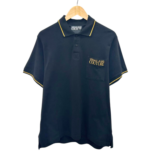 VERSACE<br>Gold Logo Polo Shirt