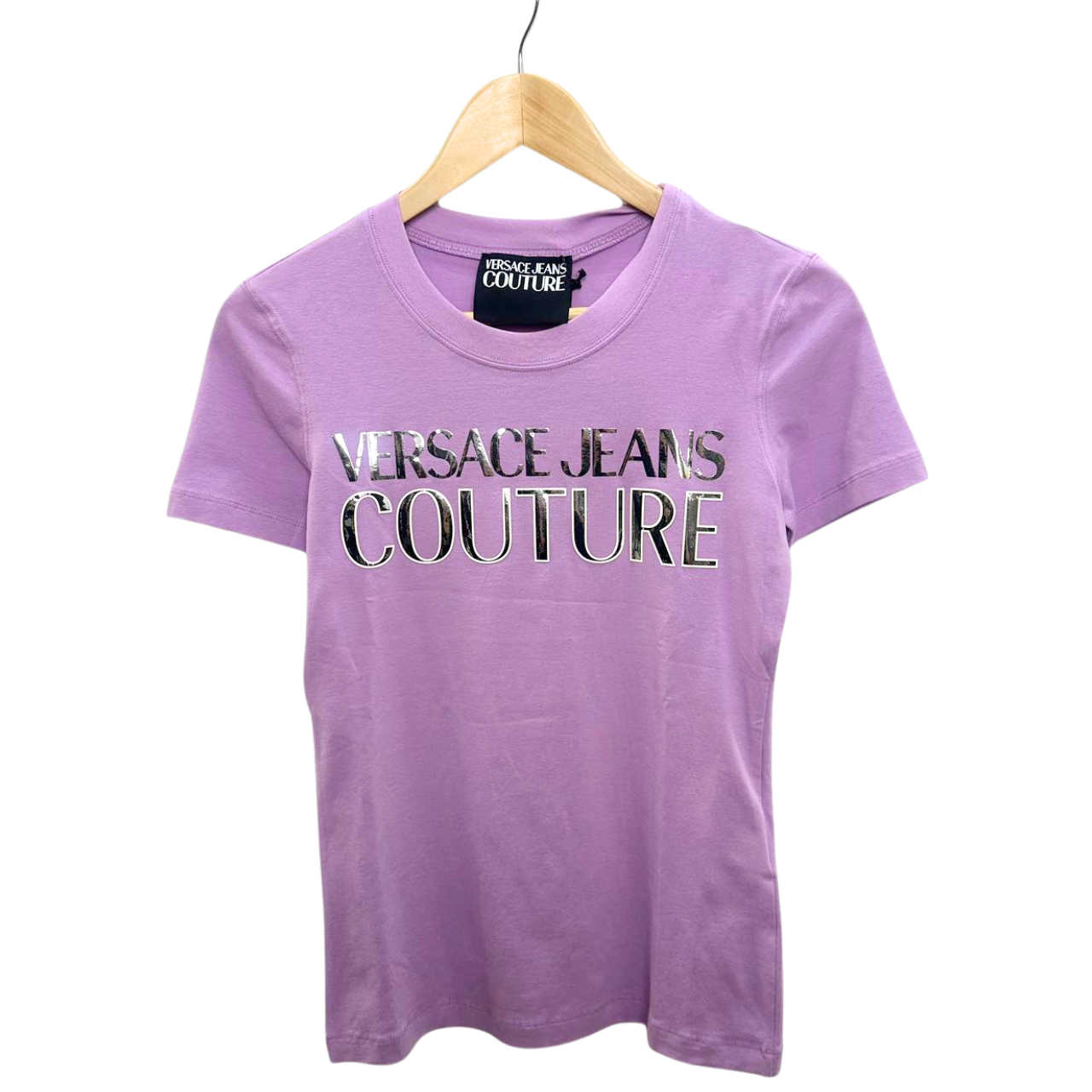 VERSACE JEANS Couture Silver Logo Tee Purple