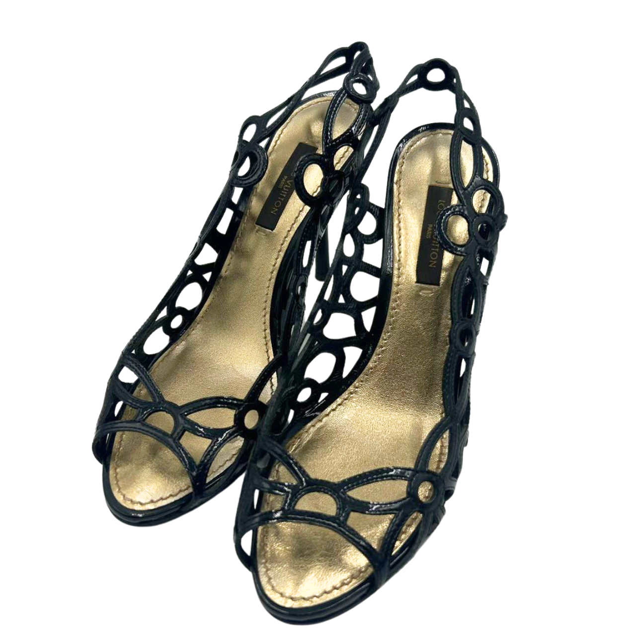 LOUIS VUITTON<br>Patent Leather Strappy Sandals