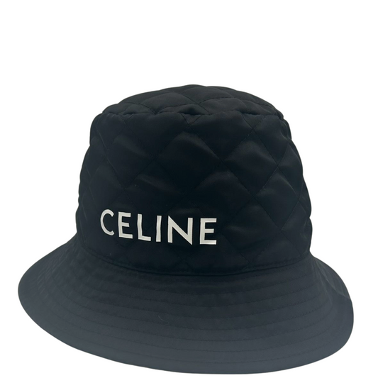 CELINE<br> Anglerhut aus gestepptem Nylon mit Logo