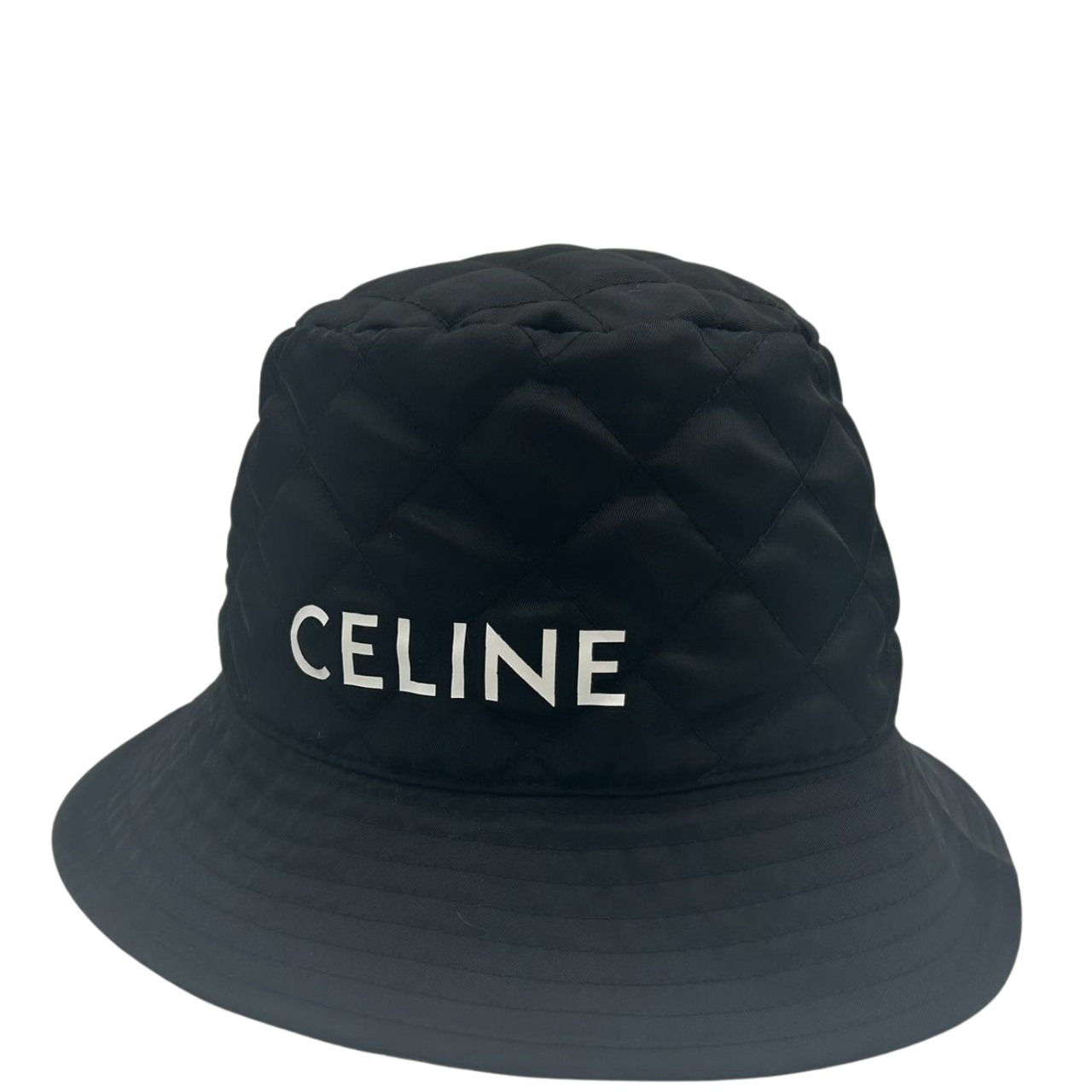 CELINE<br> Quilted Nylon Logo  Bucket Hat