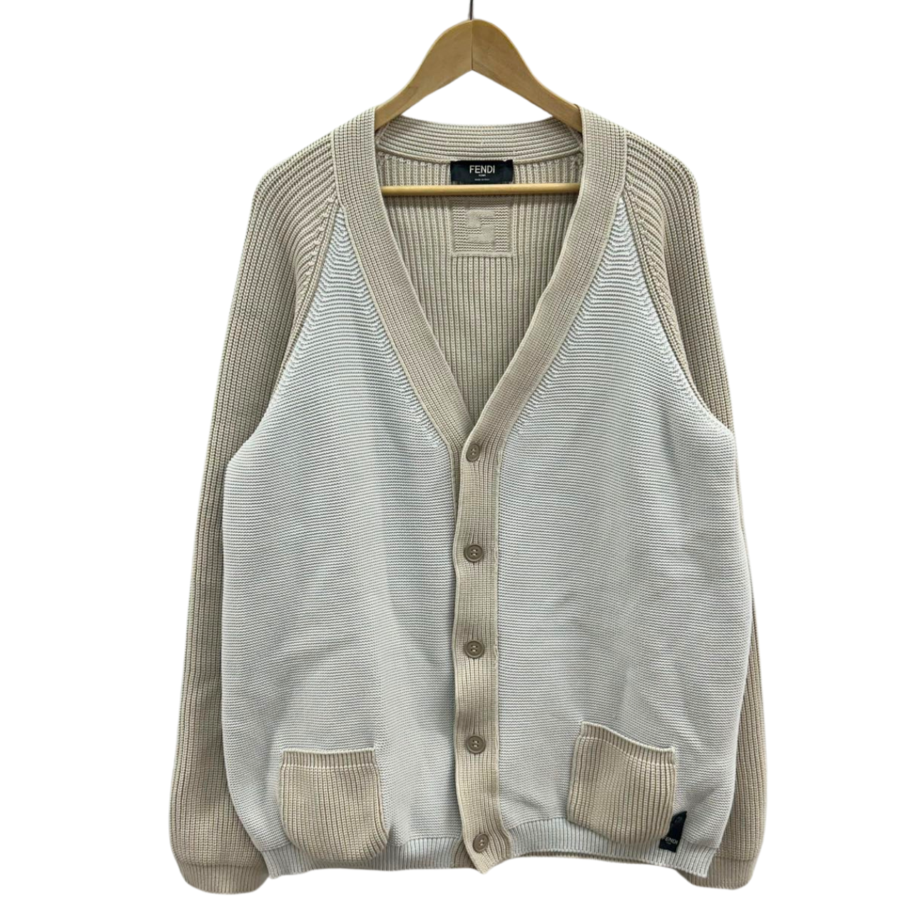 FENDI<br>Color Block Cardigan Beige