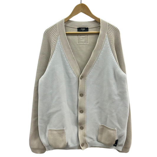 FENDI<br> Strickjacke im Colorblock-Design Beige