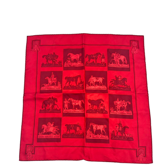 HERMES<br>Silk Scarf Red