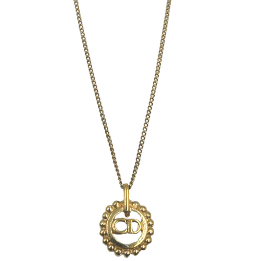 CHRISTIAN DIOR<br>Circle Logo Necklace