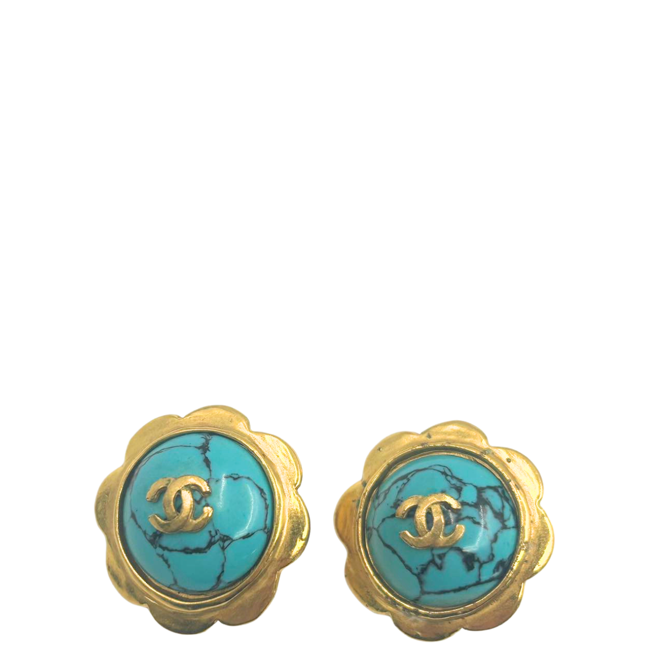 CHANEL<br>Marble Stone Earrings Clip-On