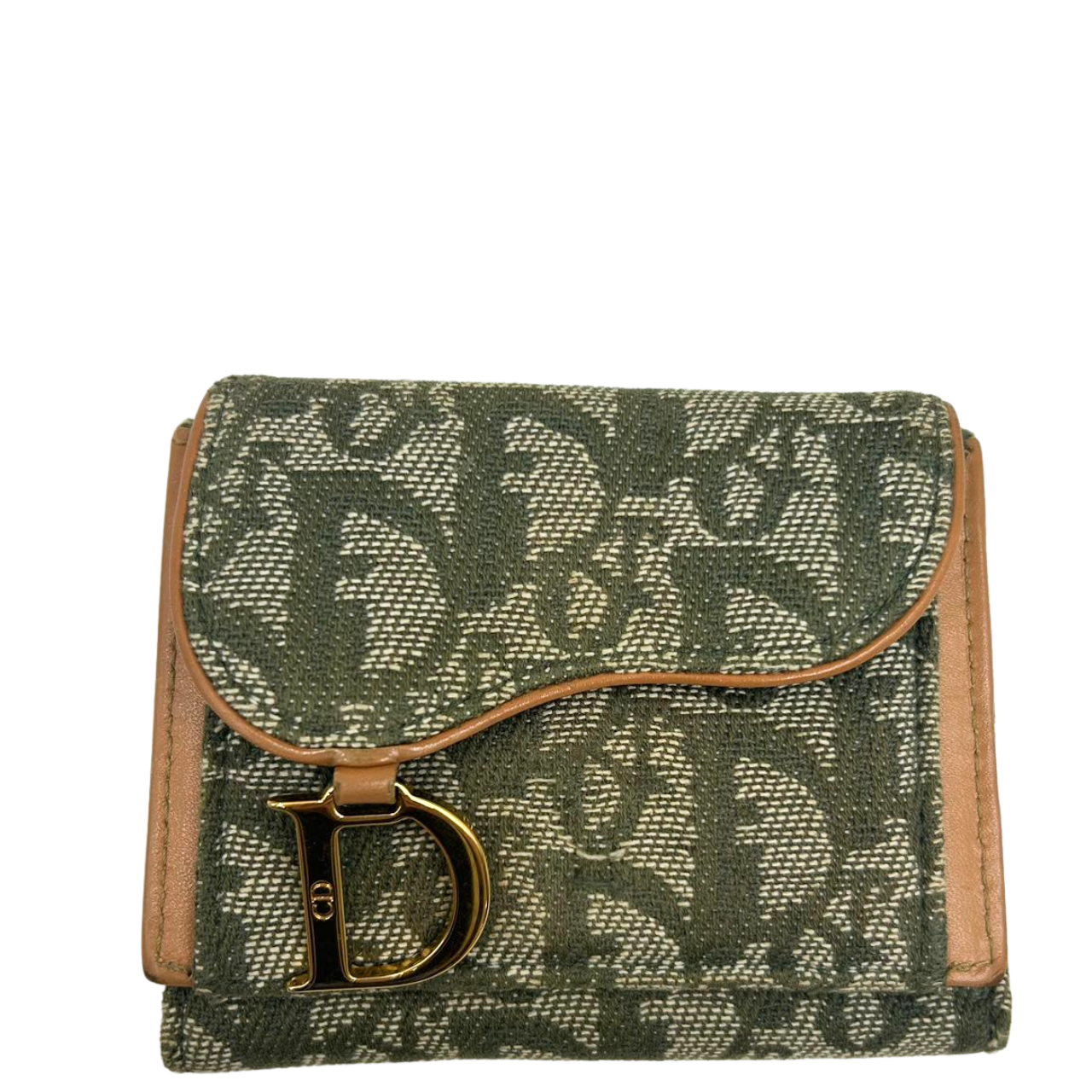 CHRISTIAN DIOR<br>Saddle Wallet Green